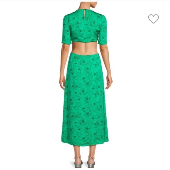 The Kooples Vibrant Green Floral Midi Dress - Picture 2 of 14